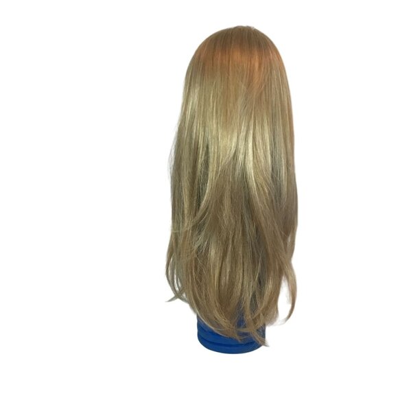 Long Blonde Synthetic Wig With Bangs By Envy Lightweight & Adjustable Cap - Picture 2 of 7